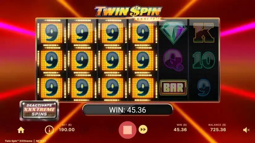 Twin Spin™ XXXtreme slot screenshot 3