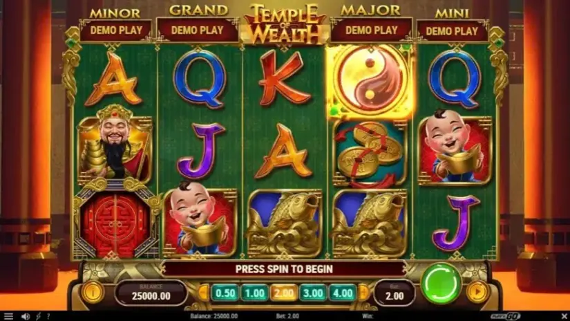 Temple of Wealth slot screenshot 