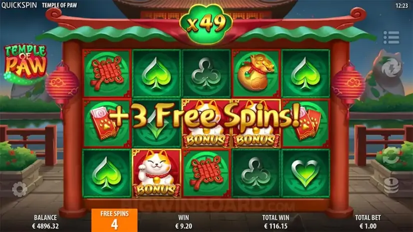 Temple of Paw slot screenshot 8