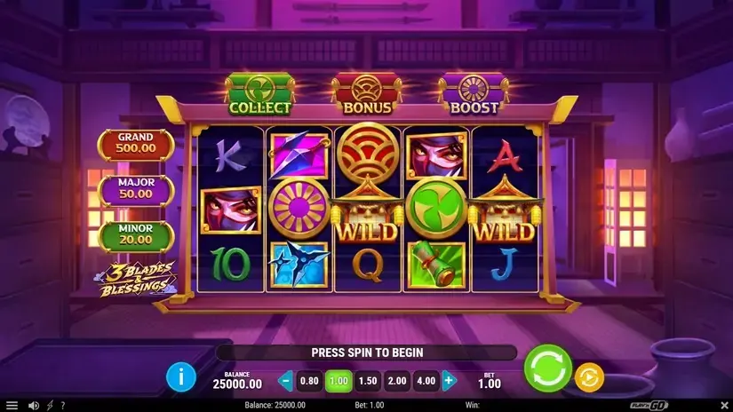 3 Blades & Blessings slot screenshot 