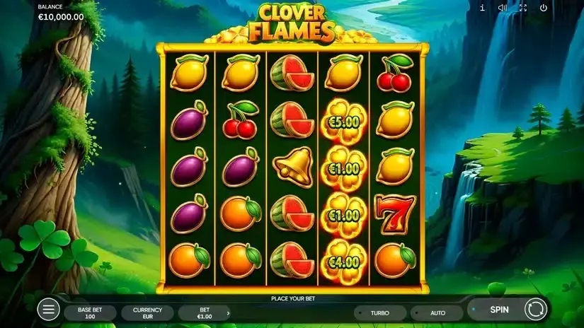 Clover Flames slot screenshot 