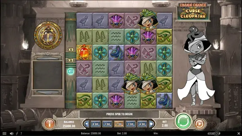 Charlie Chance and the Curse of Cleopatra slot screenshot 